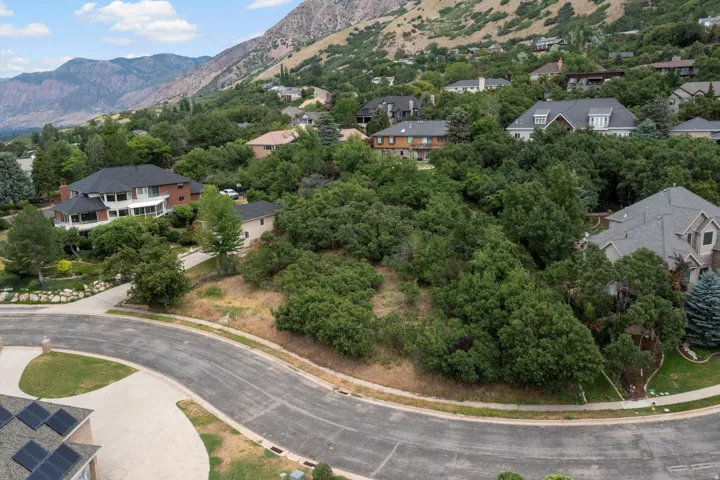 Prestigious hillside residence nestled among mature landscaping and verdant grounds