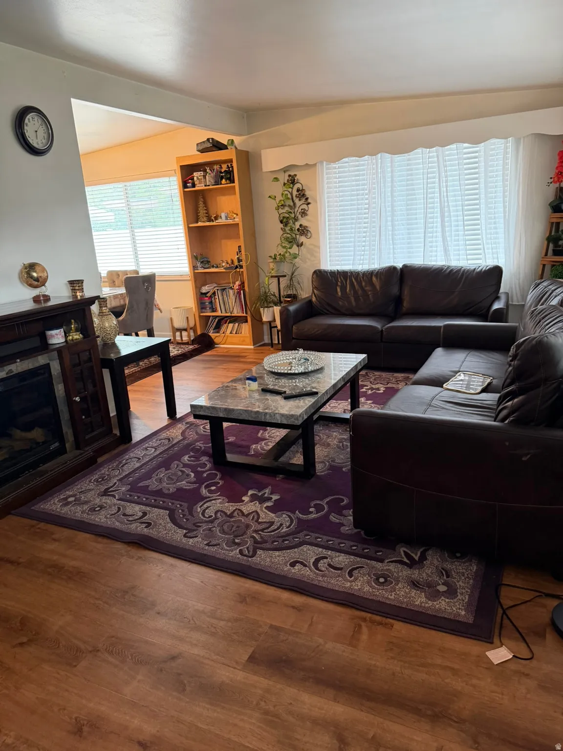 Wood-finish flooring throughout
