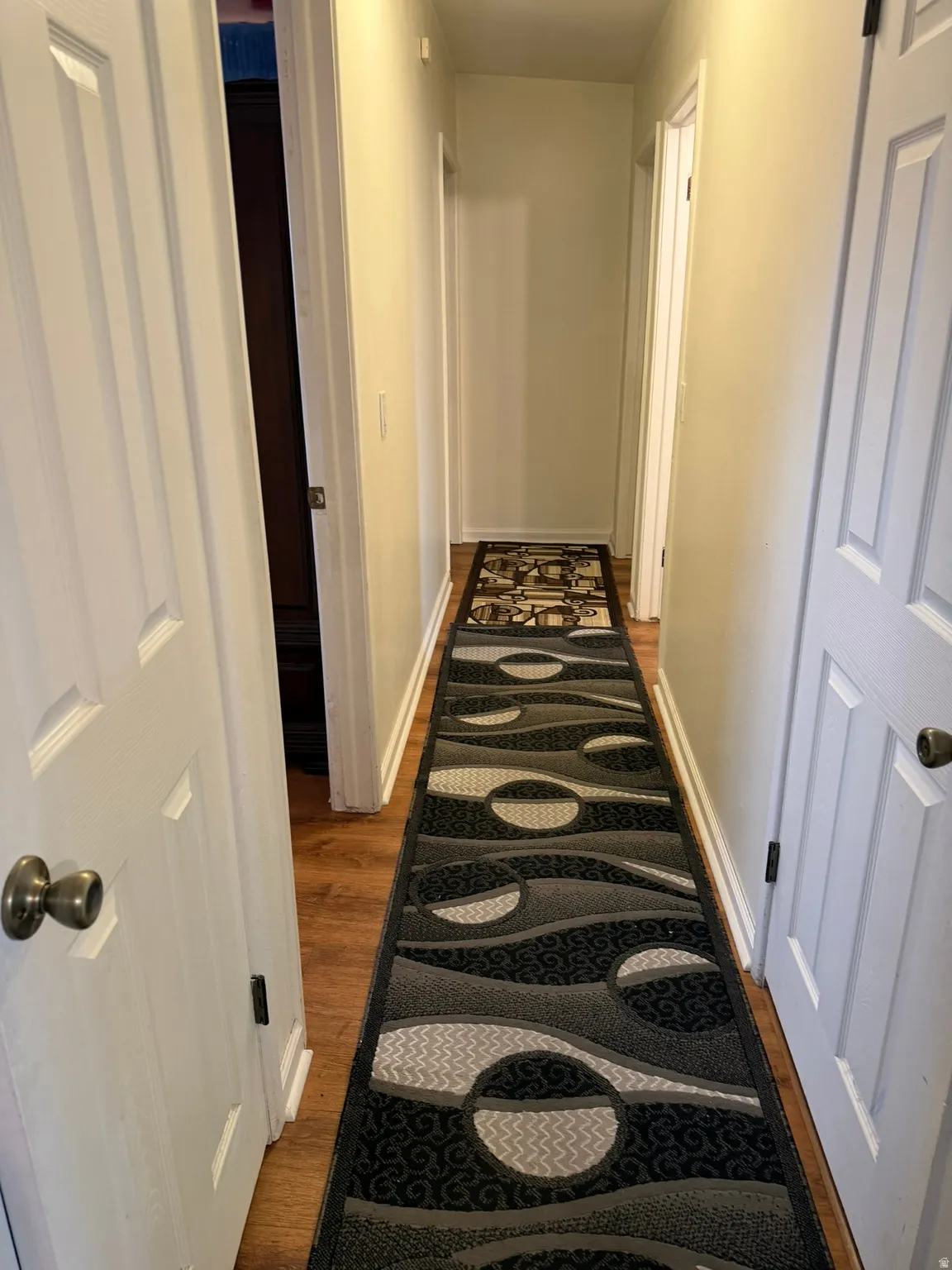 Wood-finish flooring throughout