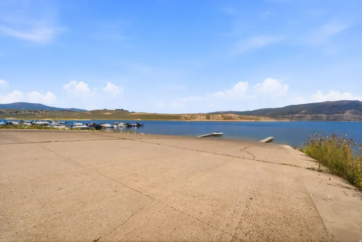 Concrete boat ramp with direct water access
