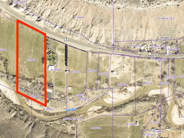 Aerial parcel map. Outlining the boundaries of the property and surrounding land plots