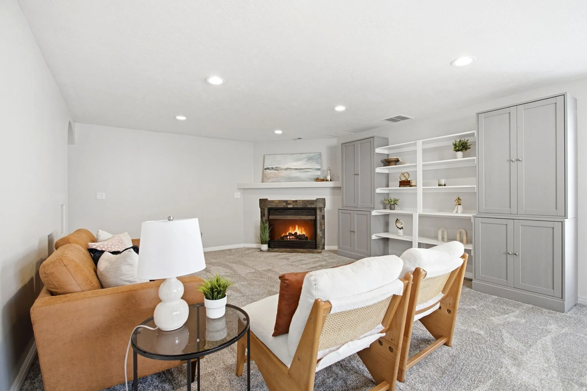 Built-in shelving and cabinetry with ample storage