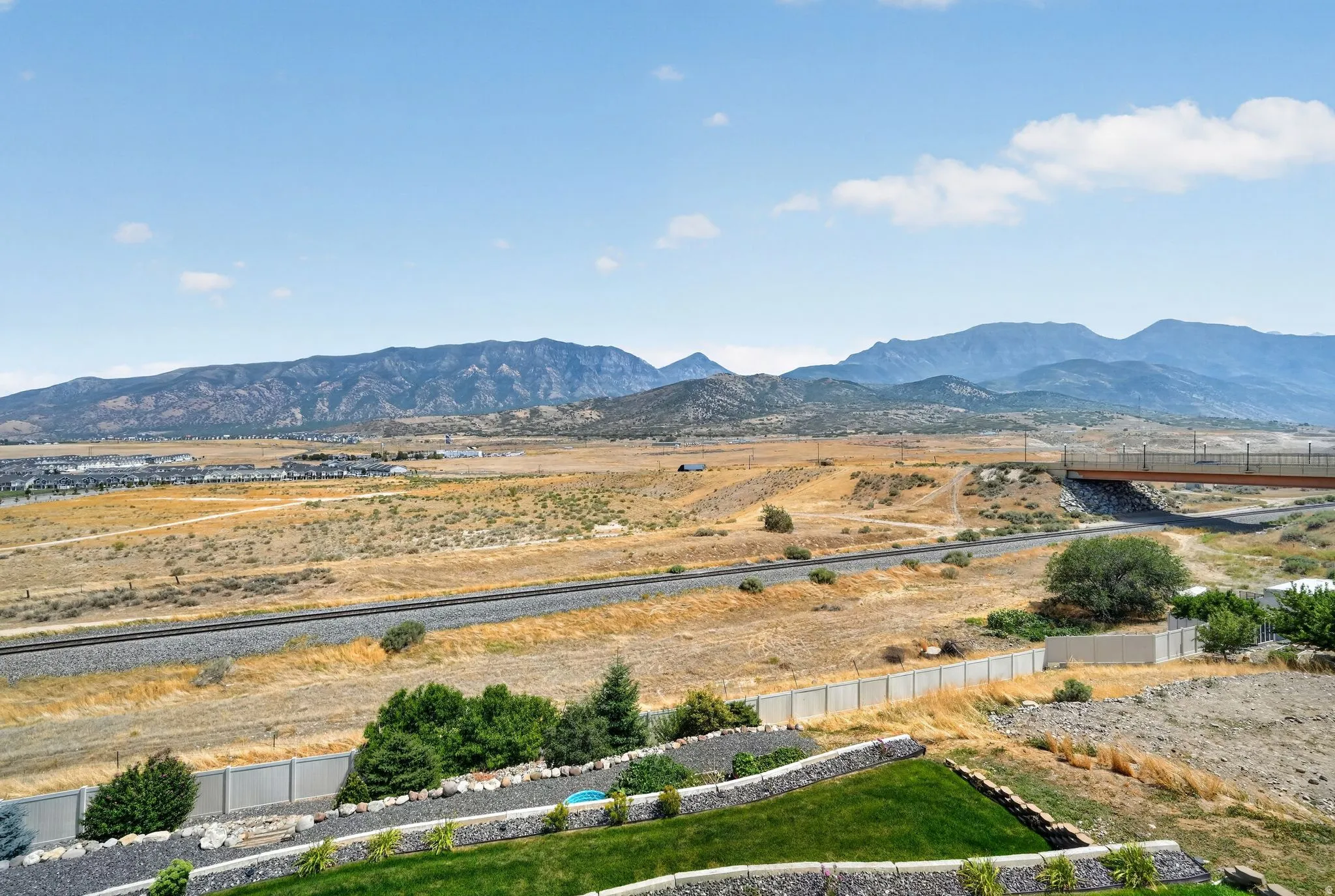Expansive mountain range backdrop