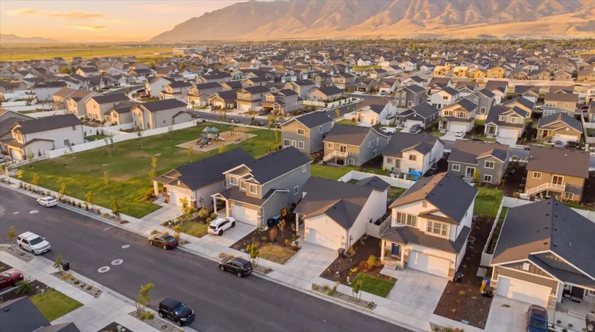 Expansive residential development with mountain backdrop