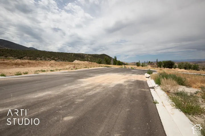 Paved road with integrated concrete curb