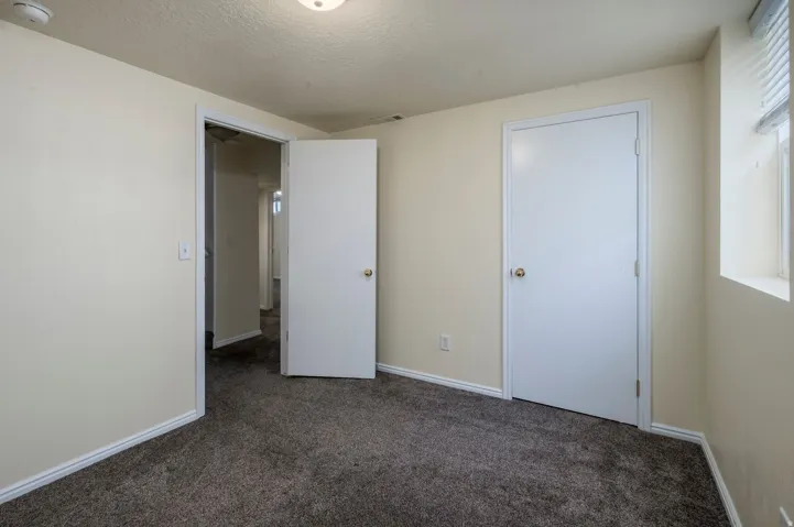Soft-tone painted walls with textured carpeting
