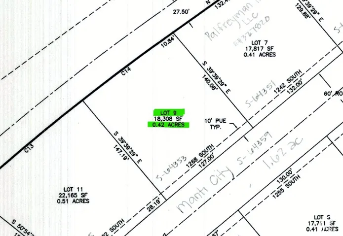 Plat Map. Illustrating the boundaries, dimensions, and acreage of the property and adjacent parcels