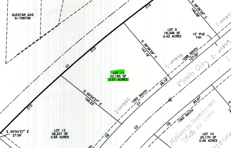Plat Map. Illustrating lot boundaries, dimensions, and acreage for the property