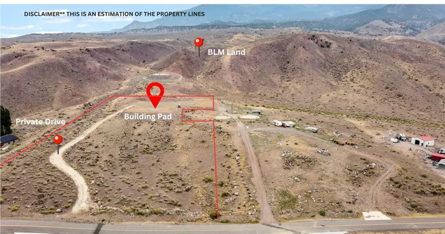 Property Line Estimation. Illustrating the estimated boundaries and features of the property