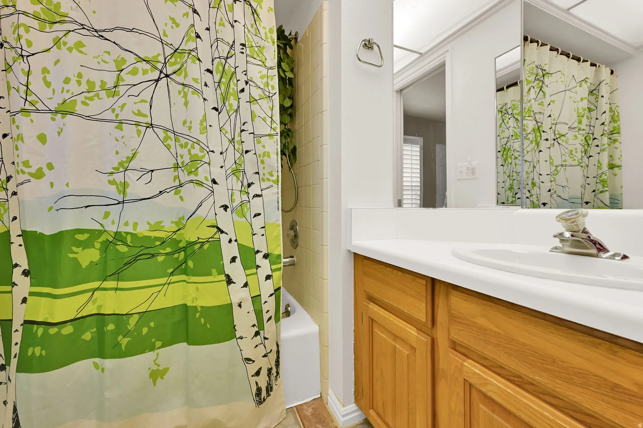 White countertop with integrated sink