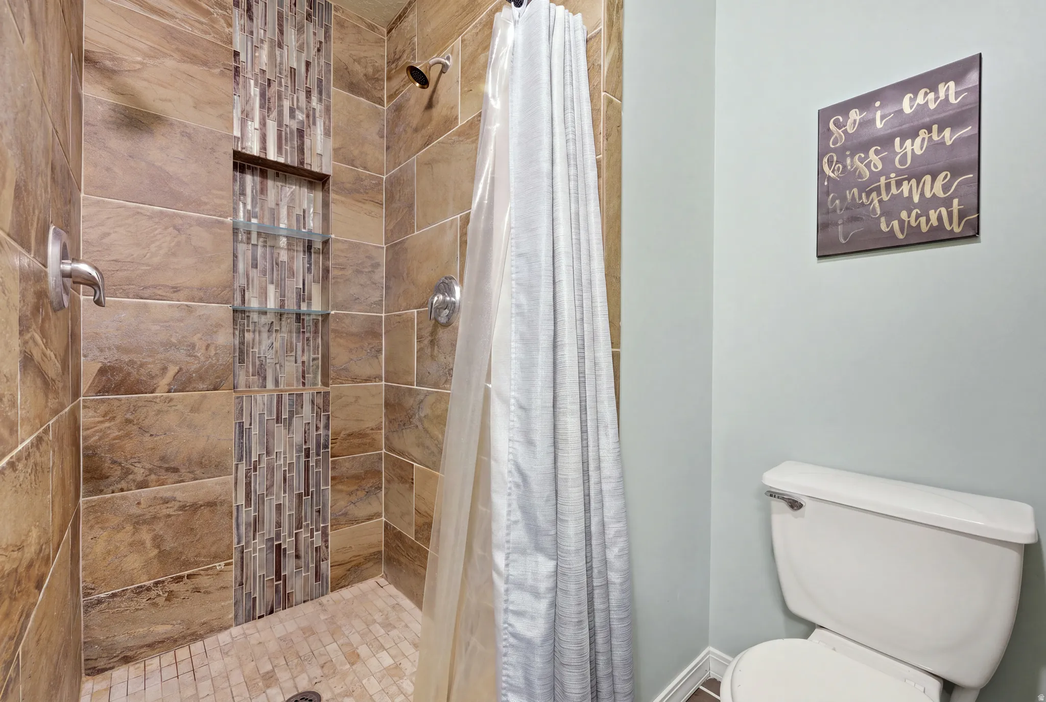 master bedroom bathroom, walk in shower, double vanity and closet space