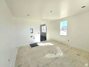 Primary Closet with stakable washer dryer hookups.