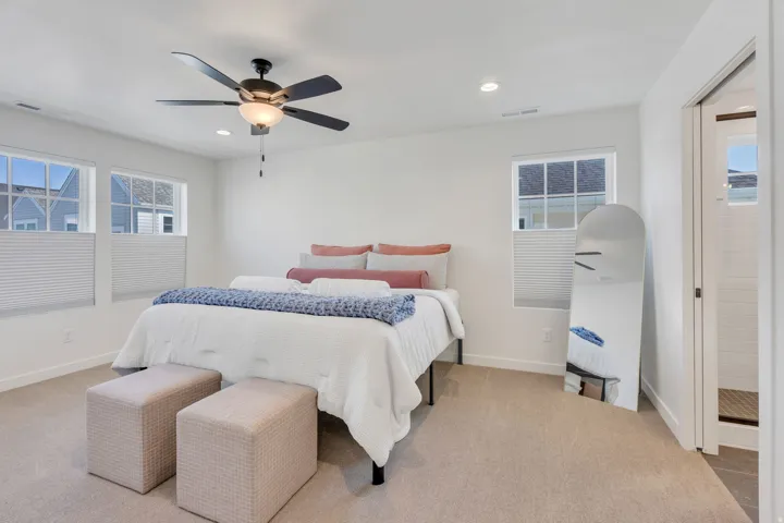 White walls with carpeted flooring