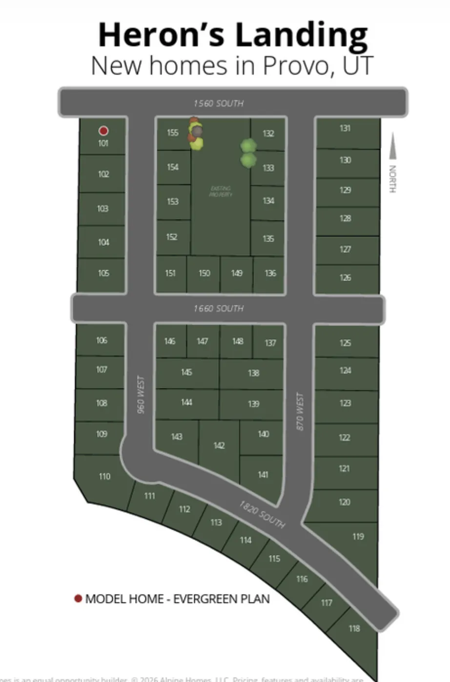 Site Map. Illustrating the plot layout and parcel numbering for the property