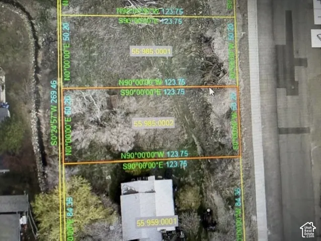 Aerial Survey Plat. Displaying property boundaries and parcel identification numbers for the property