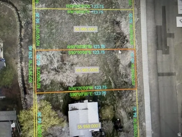 Aerial Survey Plat. Displaying property boundaries and parcel identification numbers for the property