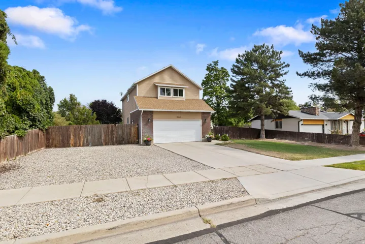 Two-story residence with a two-car garage