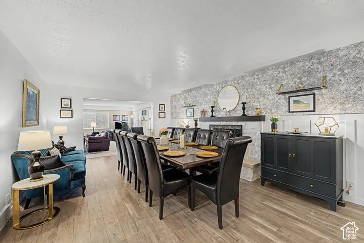 Dining area open to great room beyond