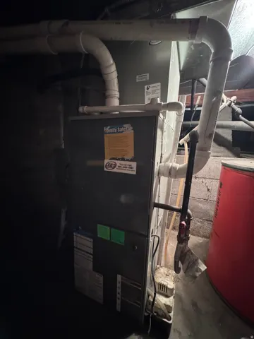 High efficiency furnace in partial basement