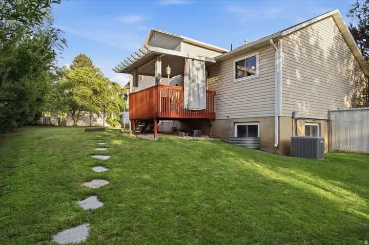 Expansive lawn with stepping stone pathway