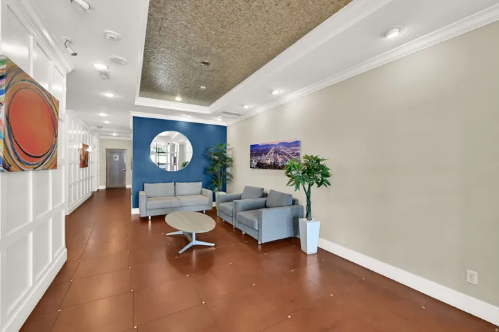 Inner secured lobby with mailboxes for all residents.