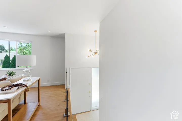 White walls with recessed lighting