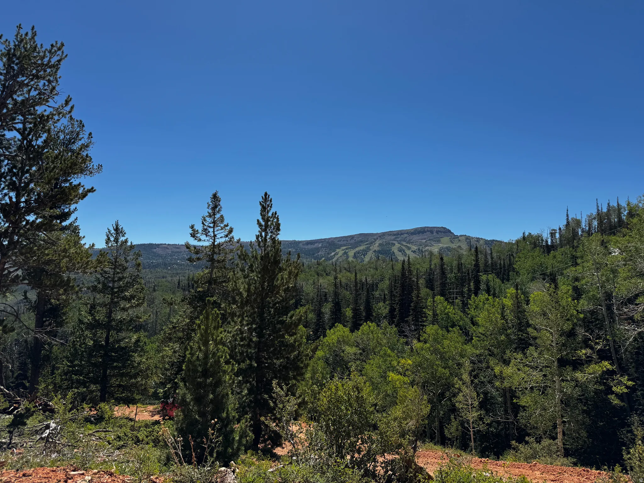 View from the lot of the ski slopes