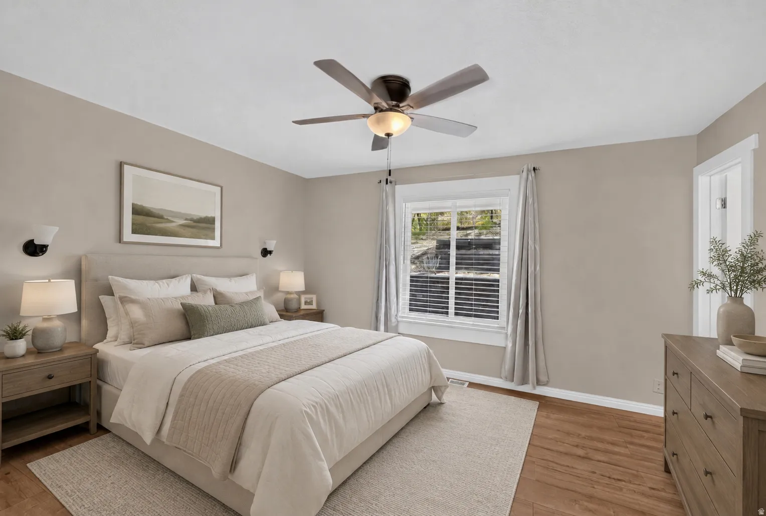 Virtually staged upstairs primary bedroom