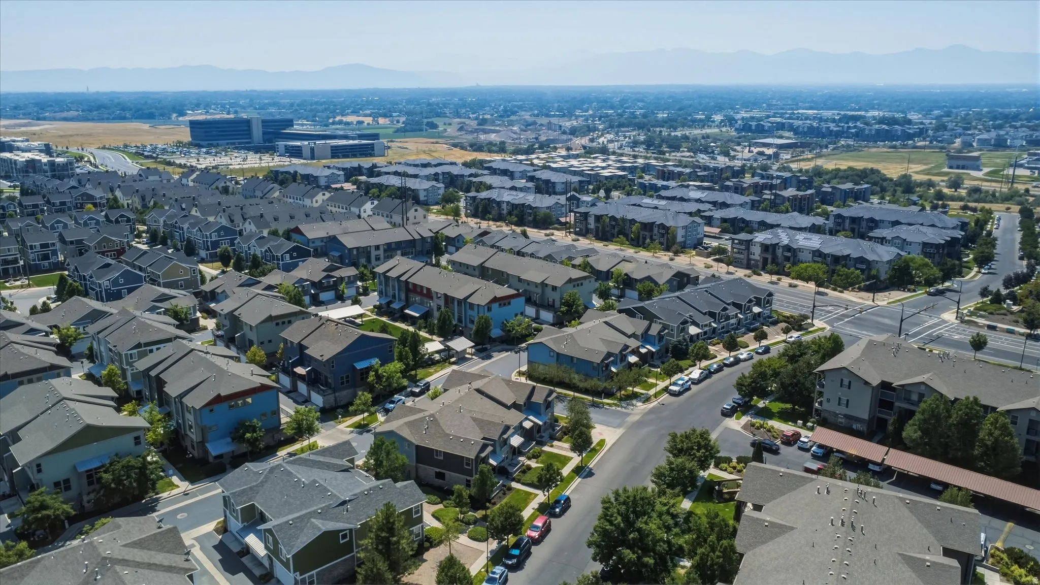 Residential community featuring multi-story properties with varied exteriors
