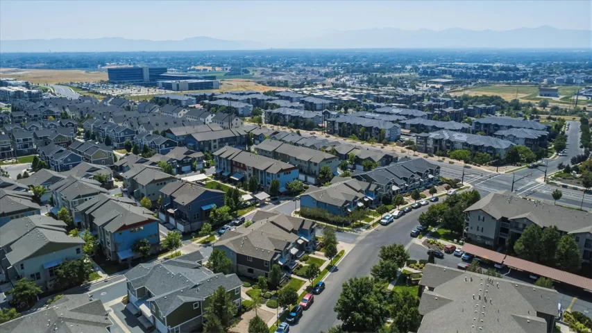 Residential community featuring multi-story properties with varied exteriors