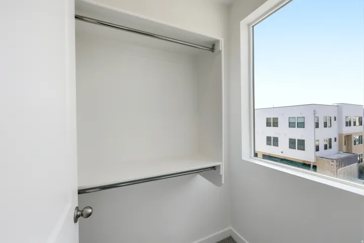 Built-in closet shelving and hanging rods