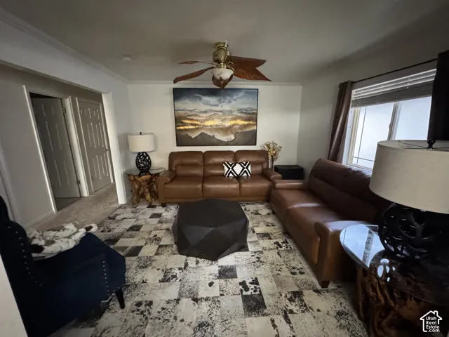 This room is adjacent to the dining area, gets beautiful natural lighting and is across the hall from a full bathroom for guest convenience.