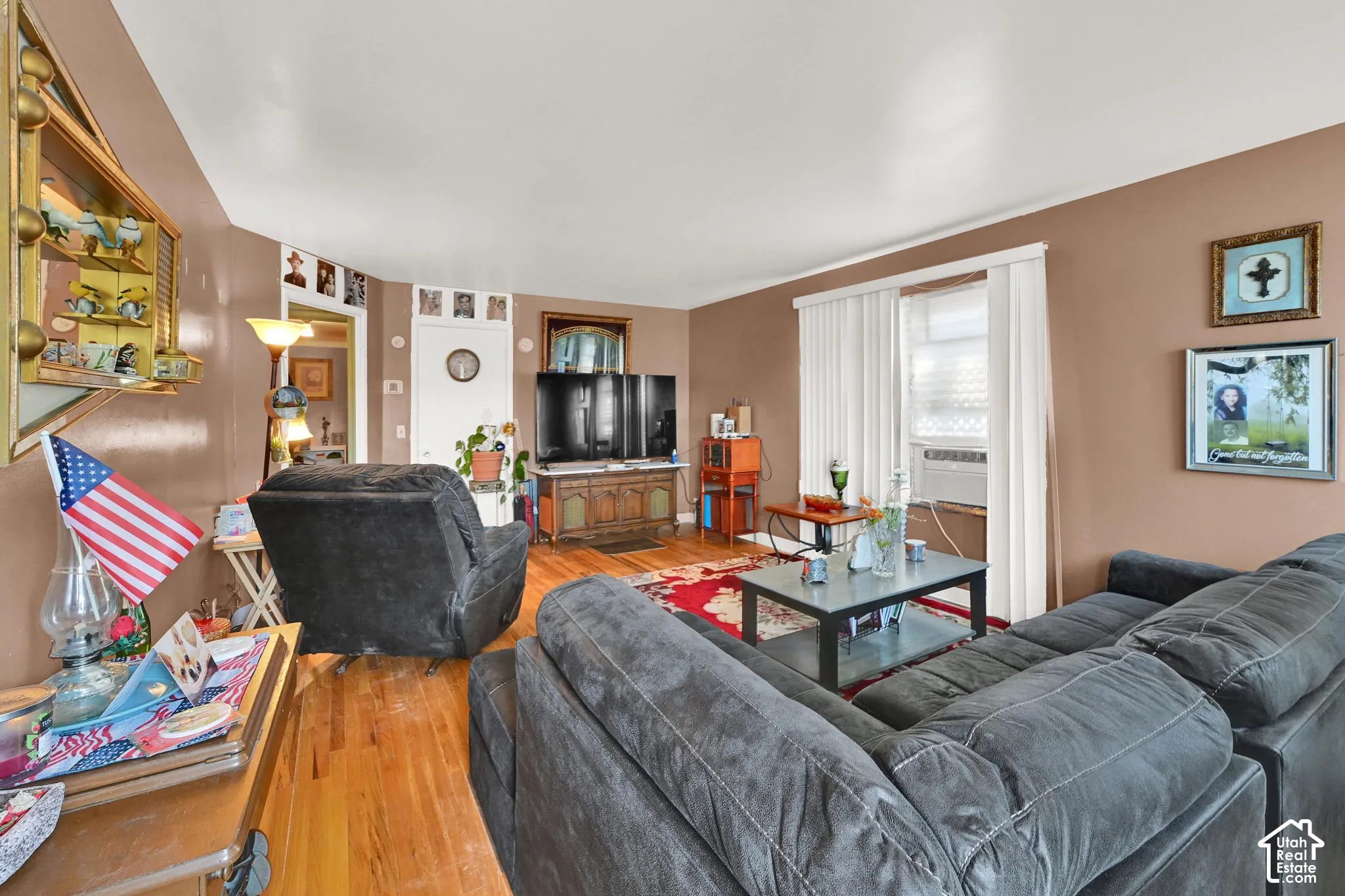 Living room with hardwood floors.