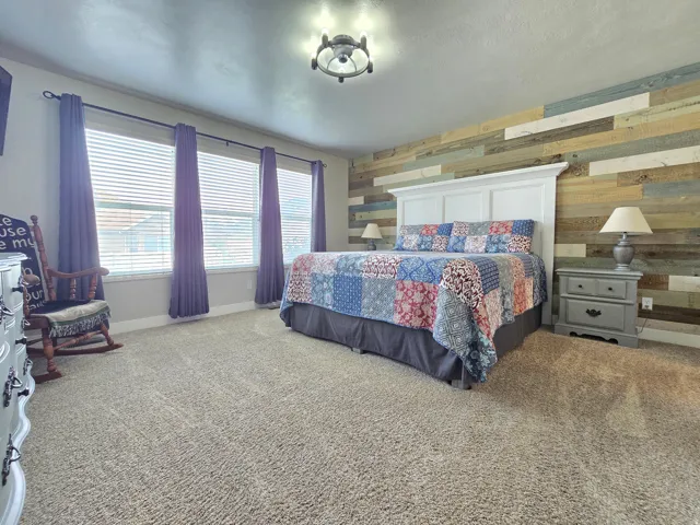 Accent wall with horizontal wood planks