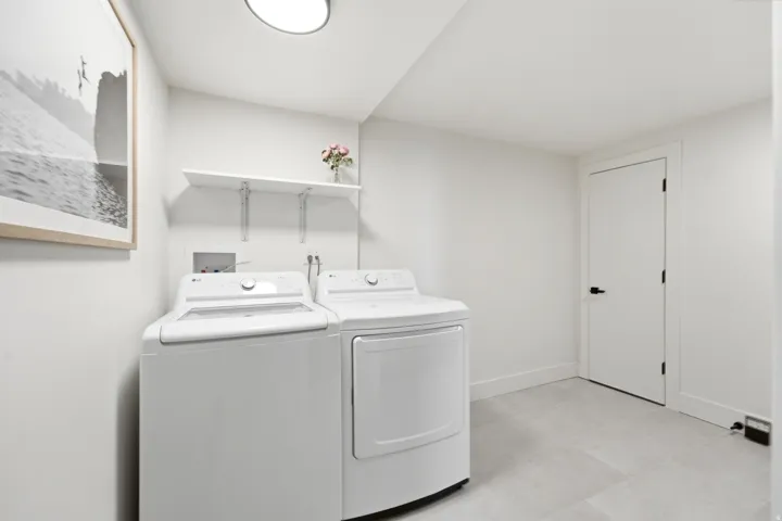 Hard-surface flooring, white walls, and a built-in shelf
