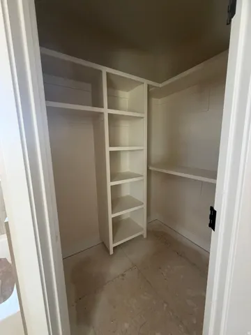 Built-in shelving unit providing organized storage