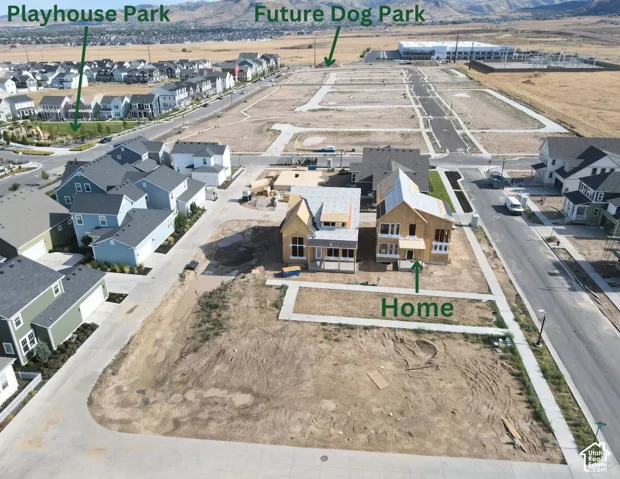 Photo of actual home under construction- Aerial view of home location
