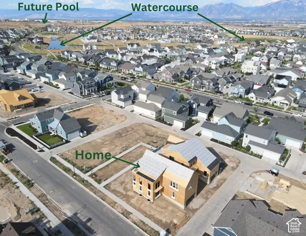 Photo of actual home under construction- Aerial view of home location