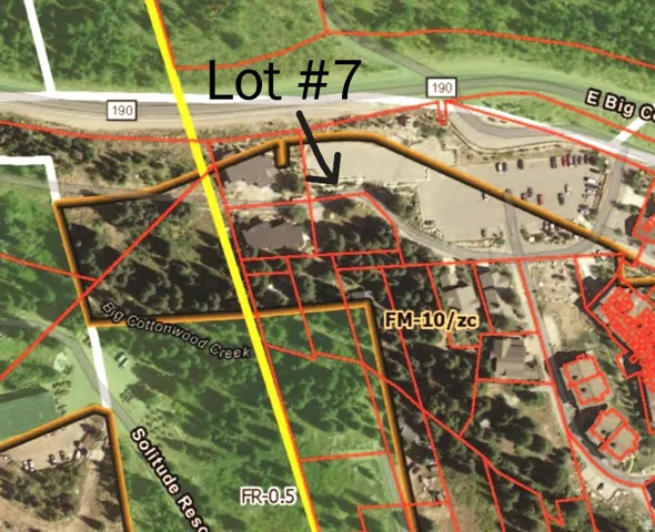 Property Map. Outlining the parcel boundaries and identifying Lot #7 within the property.