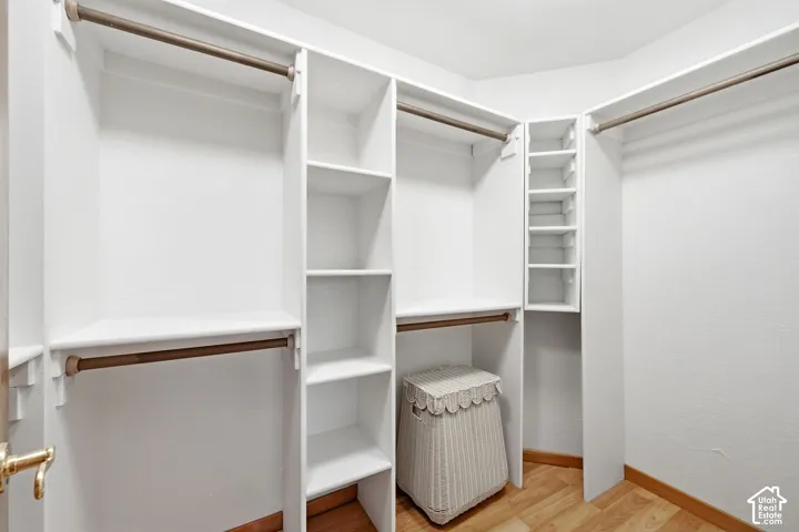 Primary bedroom walk-in closet.