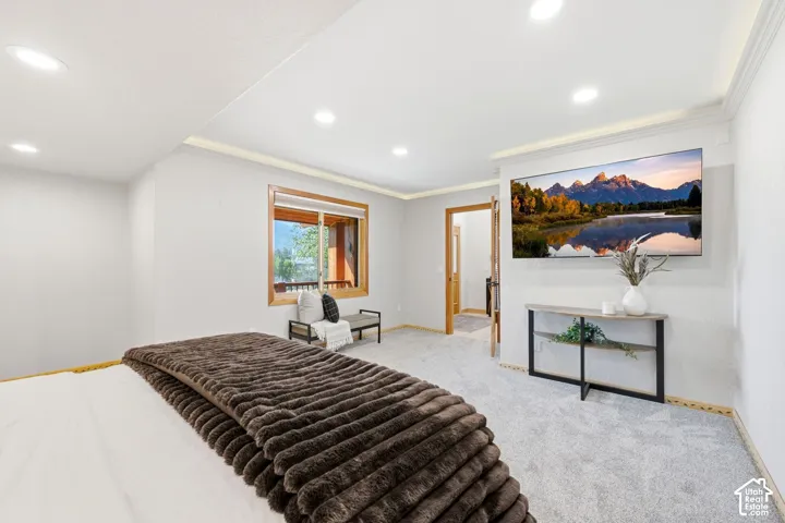 Guest Bedroom on the main level with tons of natural light, and spectacular views of the Canyons and Park City Ski Resorts.
