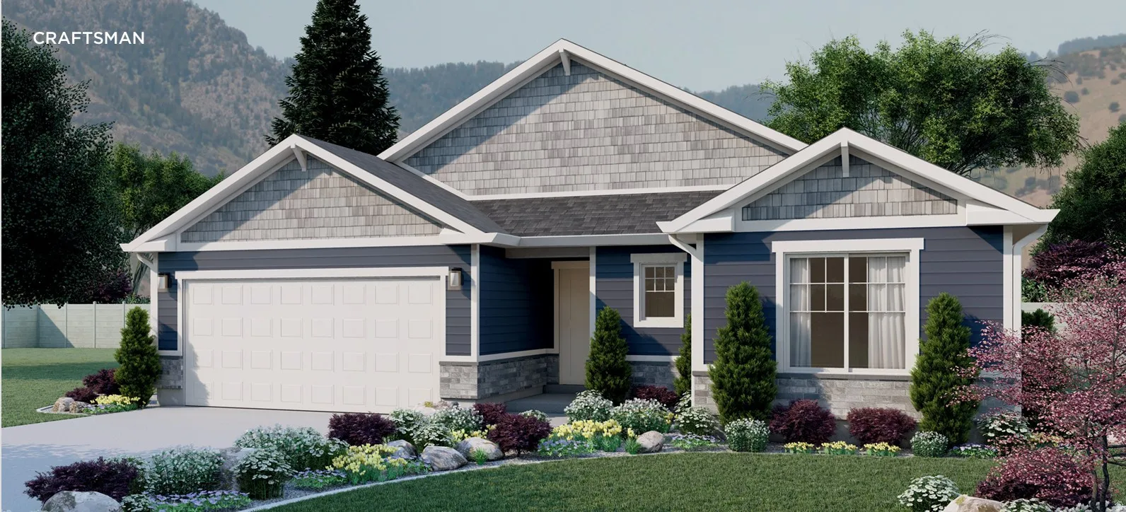 Craftsman-style exterior-rendering example
