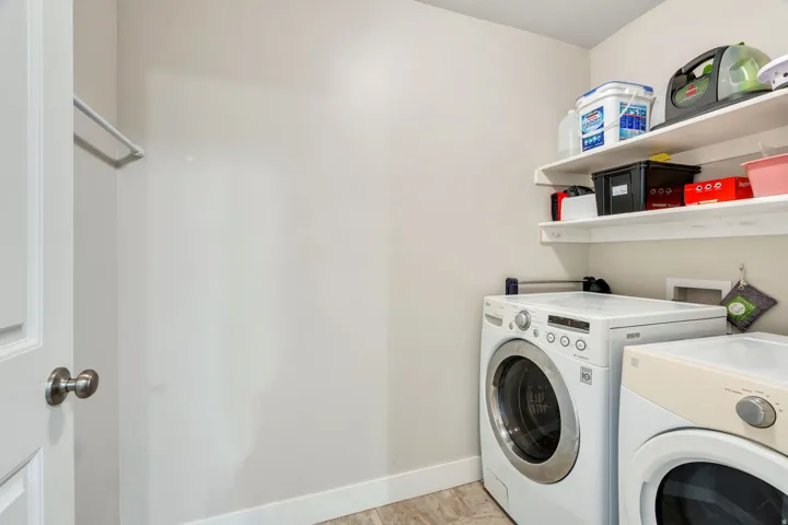 Laundry room is located on the same floor with the family bedrooms