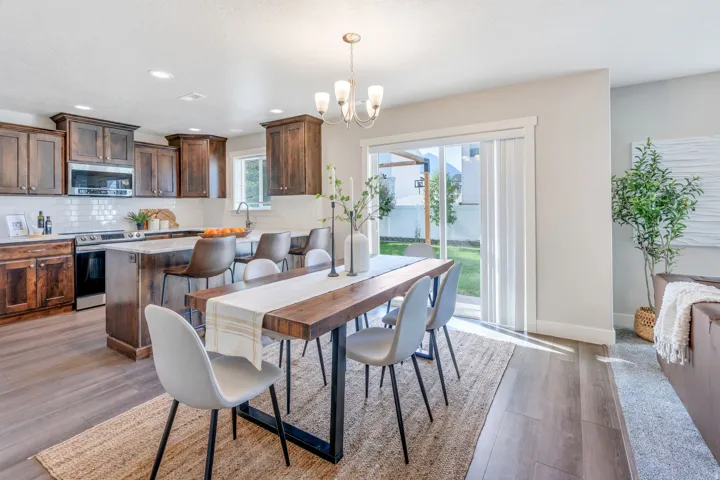 Separate dining area has room for a large table and chairs