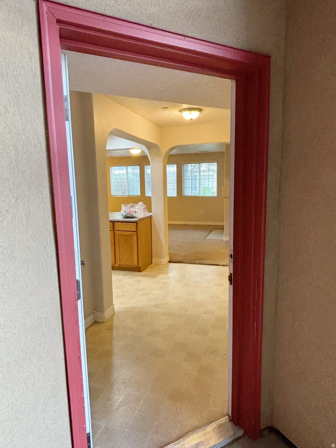 Warm-toned wall paint throughout