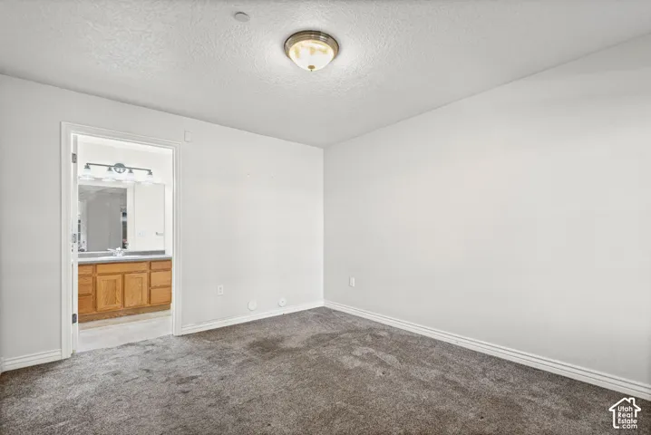Neutral wall finishes, recessed ceiling light, and carpet flooring