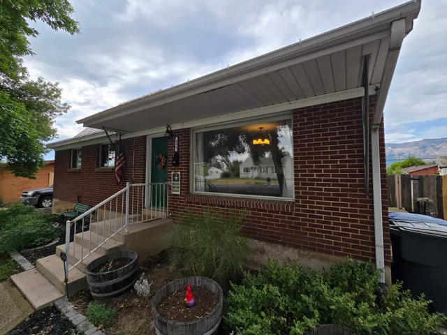 Brick exterior construction with a covered entry