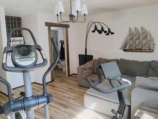 Wood-finish flooring throughout