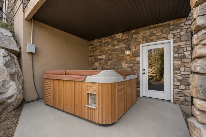 Basement entrance - hot tub not included