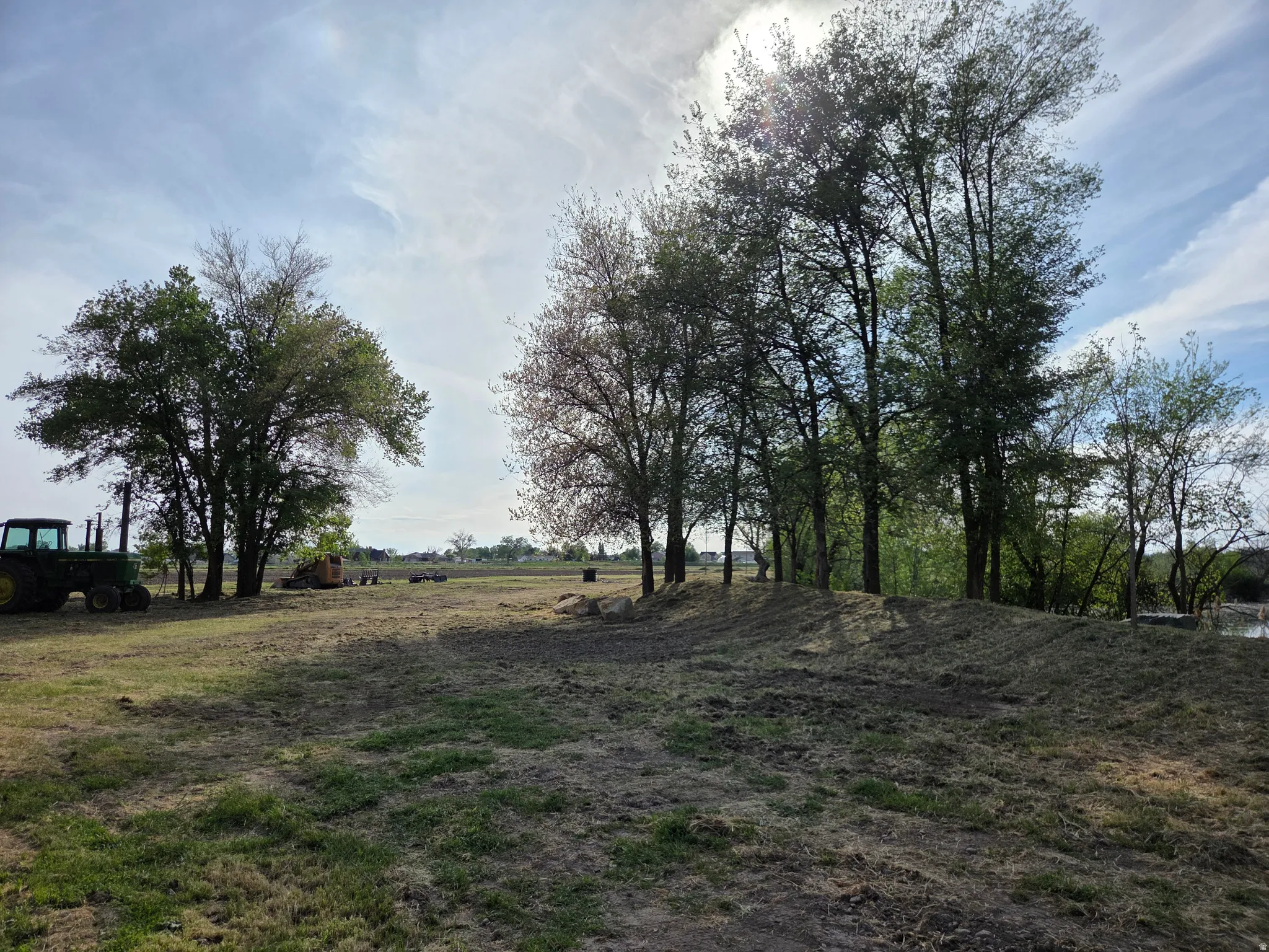 Expansive open land with mature trees and natural vegetation